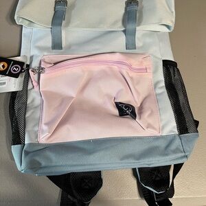 Ivory Ella Backpack Conair Rollover Double Strap Flap Closure Colorblock